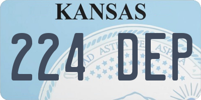 KS license plate 224DEP