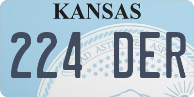 KS license plate 224DER