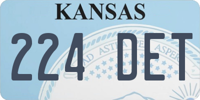 KS license plate 224DET