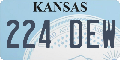 KS license plate 224DEW