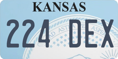 KS license plate 224DEX