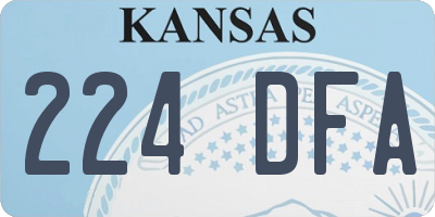 KS license plate 224DFA