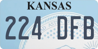 KS license plate 224DFB