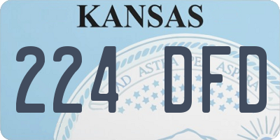 KS license plate 224DFD