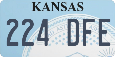 KS license plate 224DFE