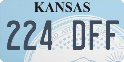 KS license plate 224DFF