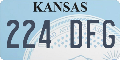 KS license plate 224DFG
