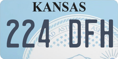 KS license plate 224DFH