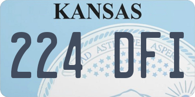 KS license plate 224DFI