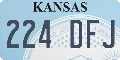 KS license plate 224DFJ