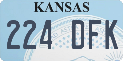KS license plate 224DFK