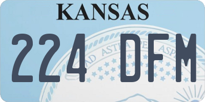 KS license plate 224DFM