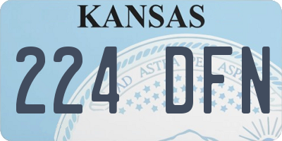 KS license plate 224DFN