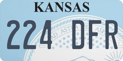 KS license plate 224DFR