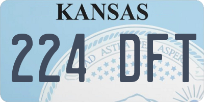 KS license plate 224DFT