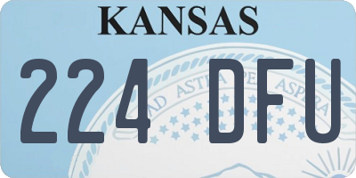 KS license plate 224DFU