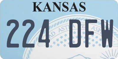 KS license plate 224DFW