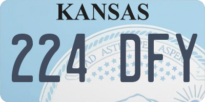 KS license plate 224DFY