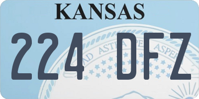 KS license plate 224DFZ