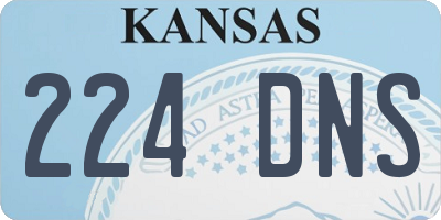 KS license plate 224DNS