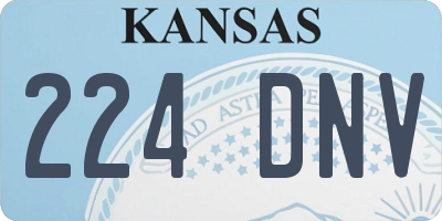 KS license plate 224DNV