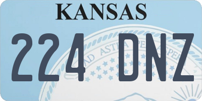KS license plate 224DNZ