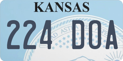 KS license plate 224DOA