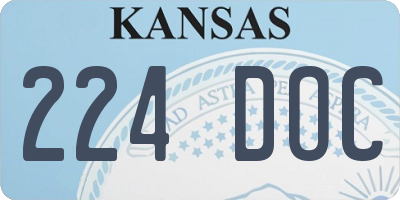 KS license plate 224DOC