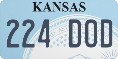 KS license plate 224DOD