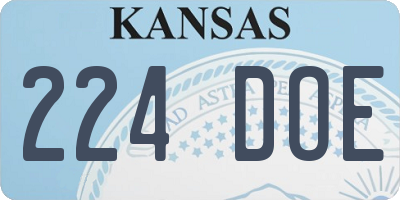 KS license plate 224DOE