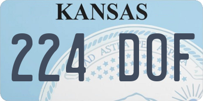 KS license plate 224DOF