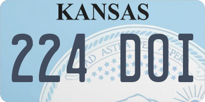 KS license plate 224DOI