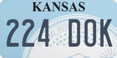 KS license plate 224DOK