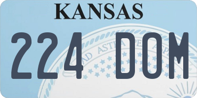 KS license plate 224DOM