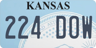 KS license plate 224DOW