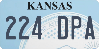 KS license plate 224DPA