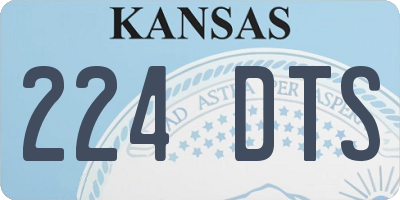 KS license plate 224DTS