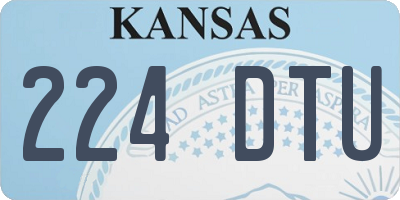 KS license plate 224DTU