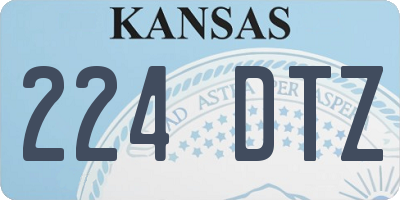 KS license plate 224DTZ