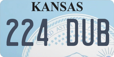 KS license plate 224DUB
