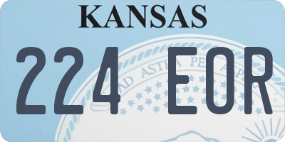 KS license plate 224EOR