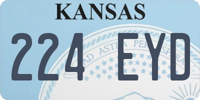 KS license plate 224EYD