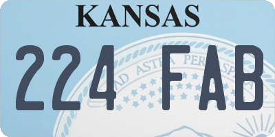 KS license plate 224FAB