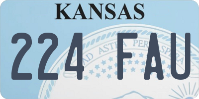 KS license plate 224FAU