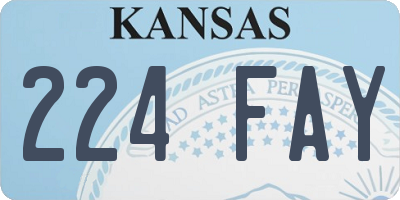 KS license plate 224FAY
