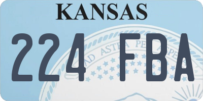 KS license plate 224FBA