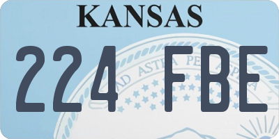 KS license plate 224FBE