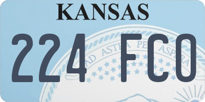 KS license plate 224FCO