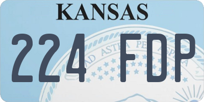 KS license plate 224FDP