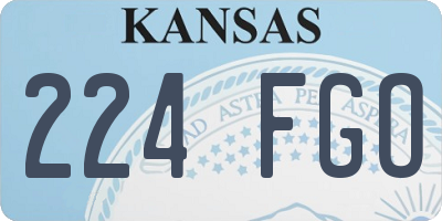 KS license plate 224FGO